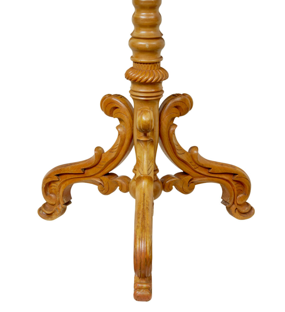 Swedish 19th Century Carved Birch Occasional Table — image 2