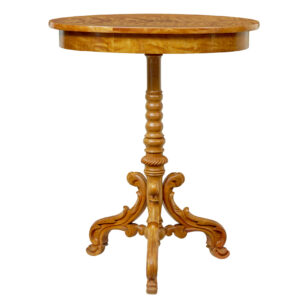 SWEDISH 19TH CENTURY CARVED BIRCH OCCASIONAL TABLE