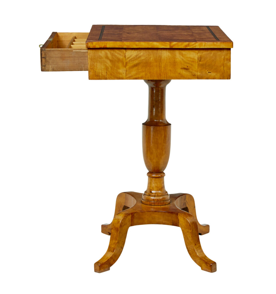Swedish 19th Century Inlaid Empire Revival Birch Side Table — image 8