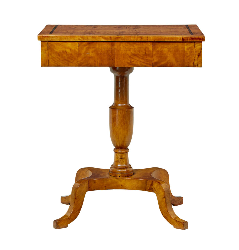 Swedish 19th Century Inlaid Empire Revival Birch Side Table — image 7