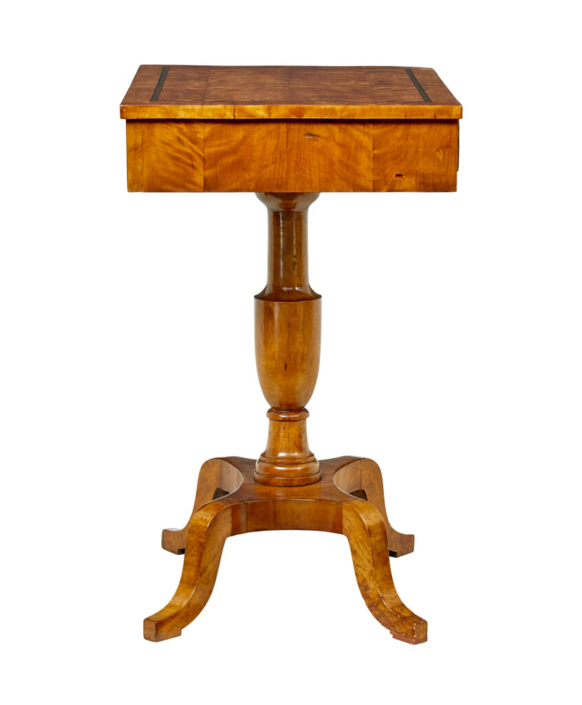 Swedish 19th Century Inlaid Empire Revival Birch Side Table — image 6