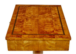 Swedish 19th Century Inlaid Empire Revival Birch Side Table — thumbnail 4