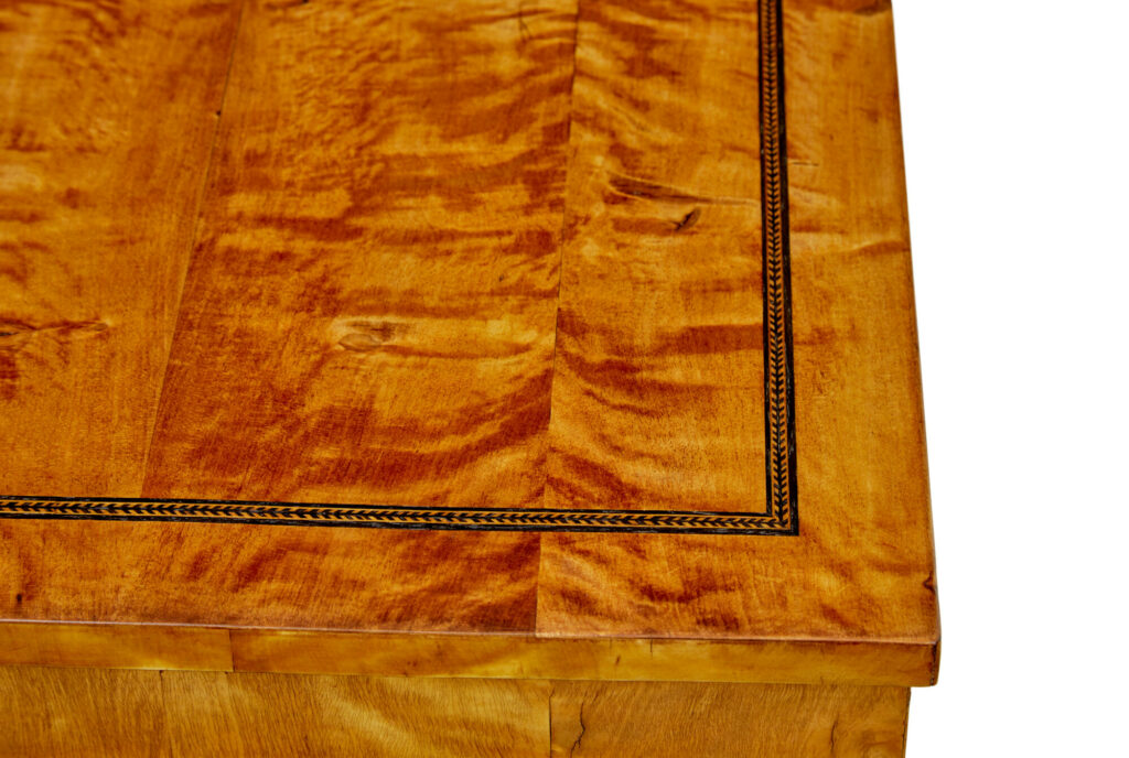 Swedish 19th Century Inlaid Empire Revival Birch Side Table — image 3