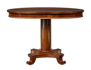 19th Century Scandinavian Flame Mahogany Oval Table — thumbnail 2