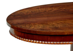 19th Century Scandinavian Flame Mahogany Oval Table — thumbnail 3