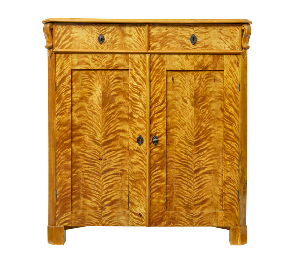 19th Century Swedish Tiger Birch Cupboard — image 6