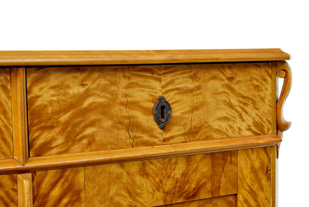 19th Century Swedish Tiger Birch Cupboard — image 10