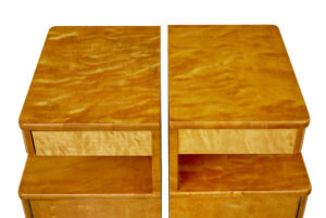Pair of Mid Century Scandinavian Birch Bedside Cupboards — thumbnail 4