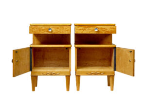 Pair of Mid Century Scandinavian Birch Bedside Cupboards — thumbnail 9