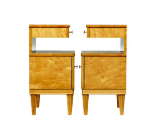 Pair of Mid Century Scandinavian Birch Bedside Cupboards — thumbnail 7