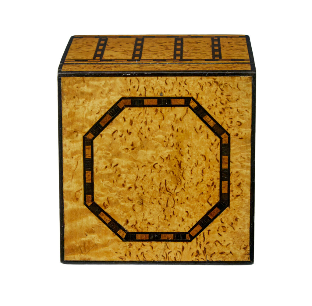 Decorative Early 20th Century Burr Birch Inlaid Box — image 2