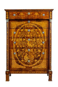 19th Century French Inlaid Mahogany 6 Drawer Inlaid Chest — thumbnail 8