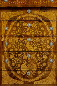 19th Century French Inlaid Mahogany 6 Drawer Inlaid Chest — thumbnail 7