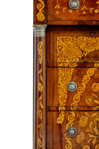 19th Century French Inlaid Mahogany 6 Drawer Inlaid Chest — thumbnail 4
