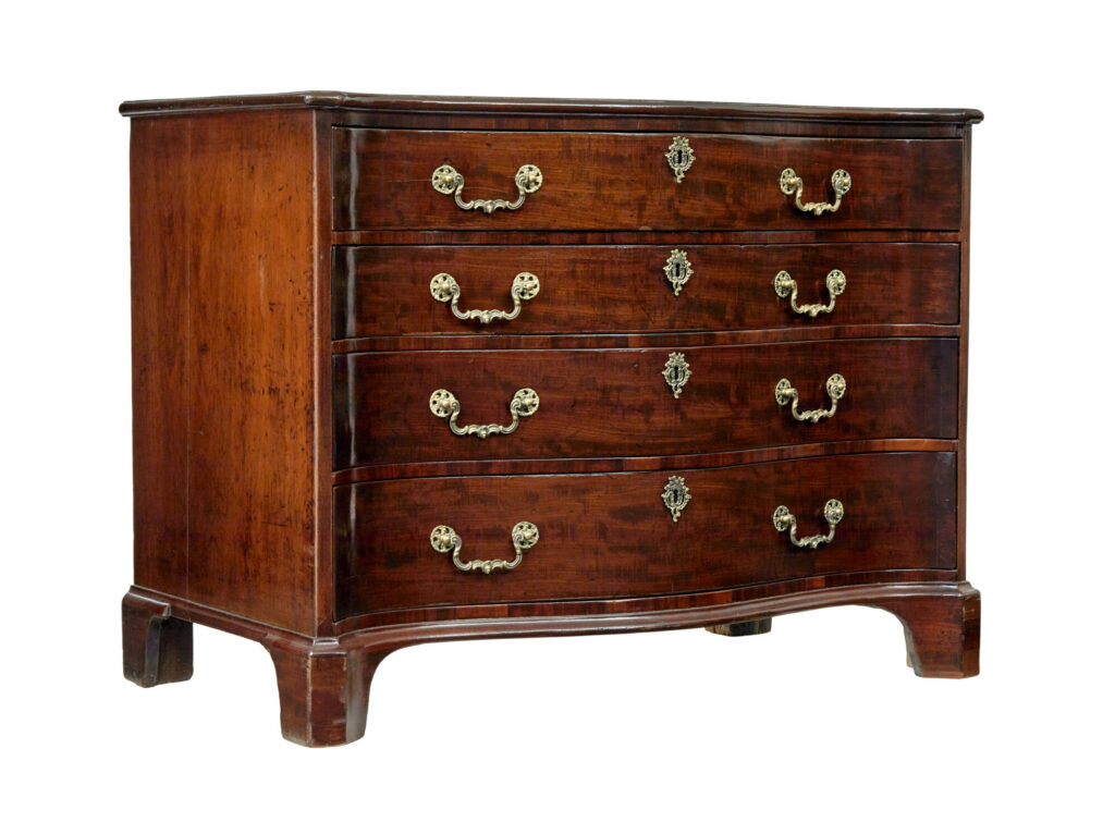 18th Century George Iii Mahogany Serpentine Chest of Drawers