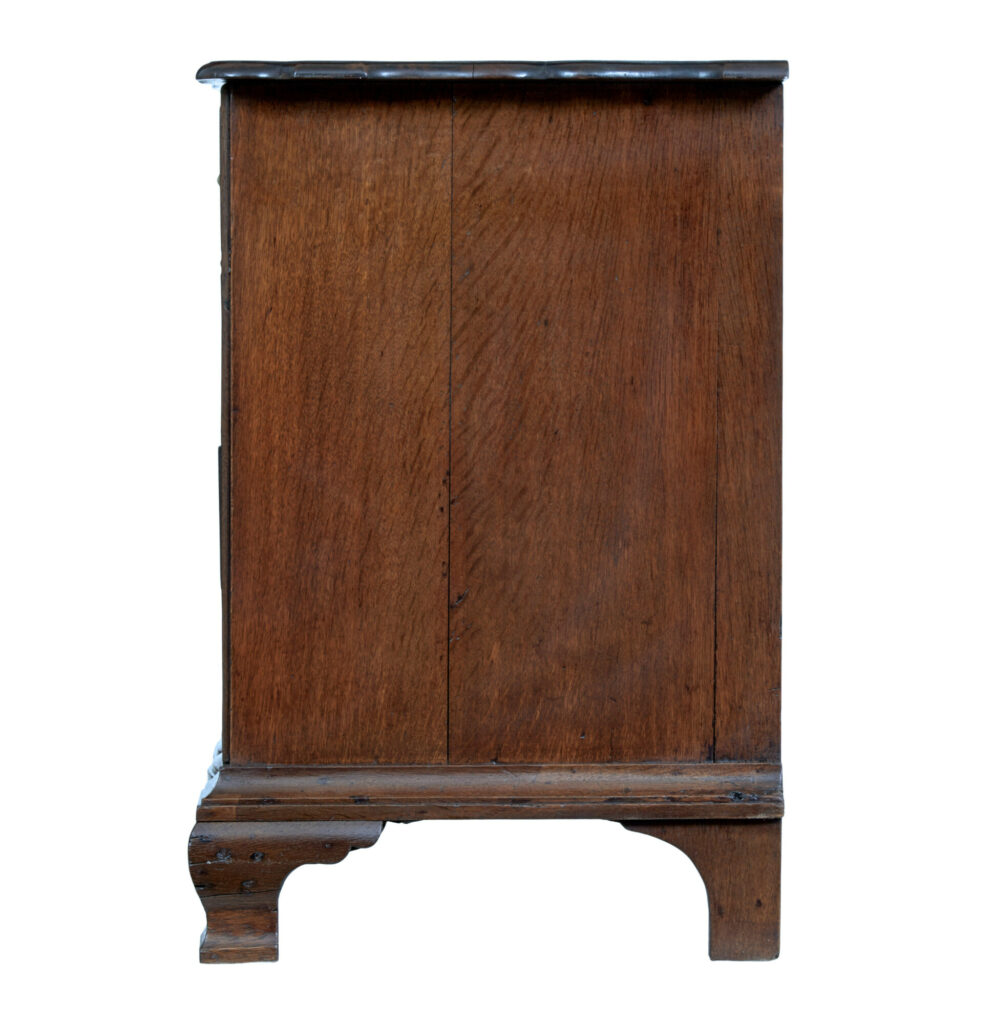 19th Century Shaped Front Oak Chest of Drawers — image 6