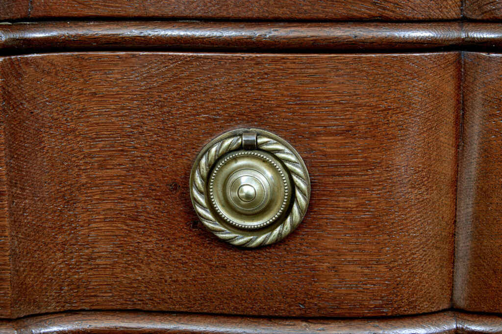 19th Century Shaped Front Oak Chest of Drawers — image 3