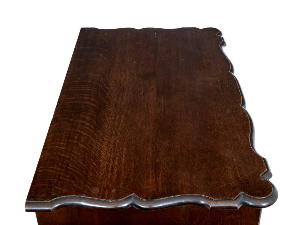 19th Century Shaped Front Oak Chest of Drawers — image 2