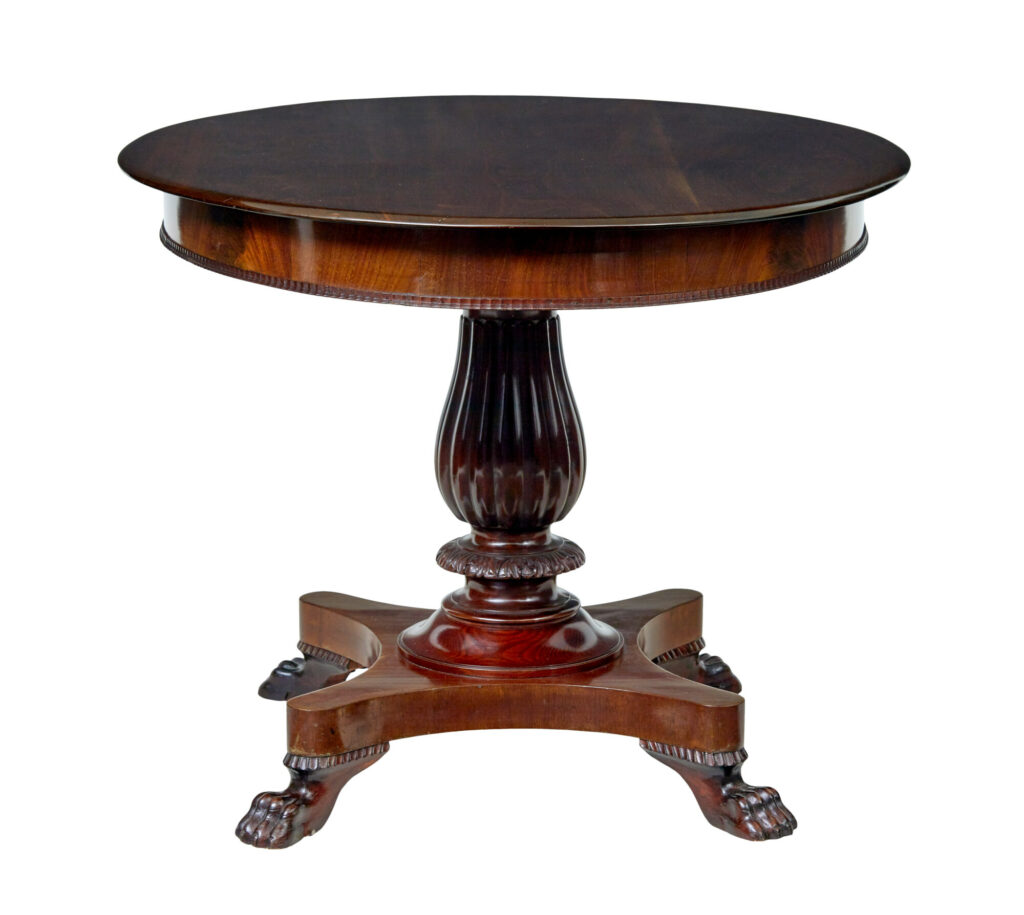 Carved 19th Century Oval Center Table — image 8