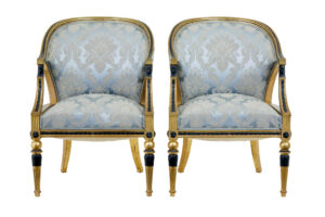 PAIR OF 19TH CENTURY SWEDISH GOTHENBURG GILT ARMCHAIRS