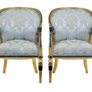PAIR OF 19TH CENTURY SWEDISH GOTHENBURG GILT ARMCHAIRS