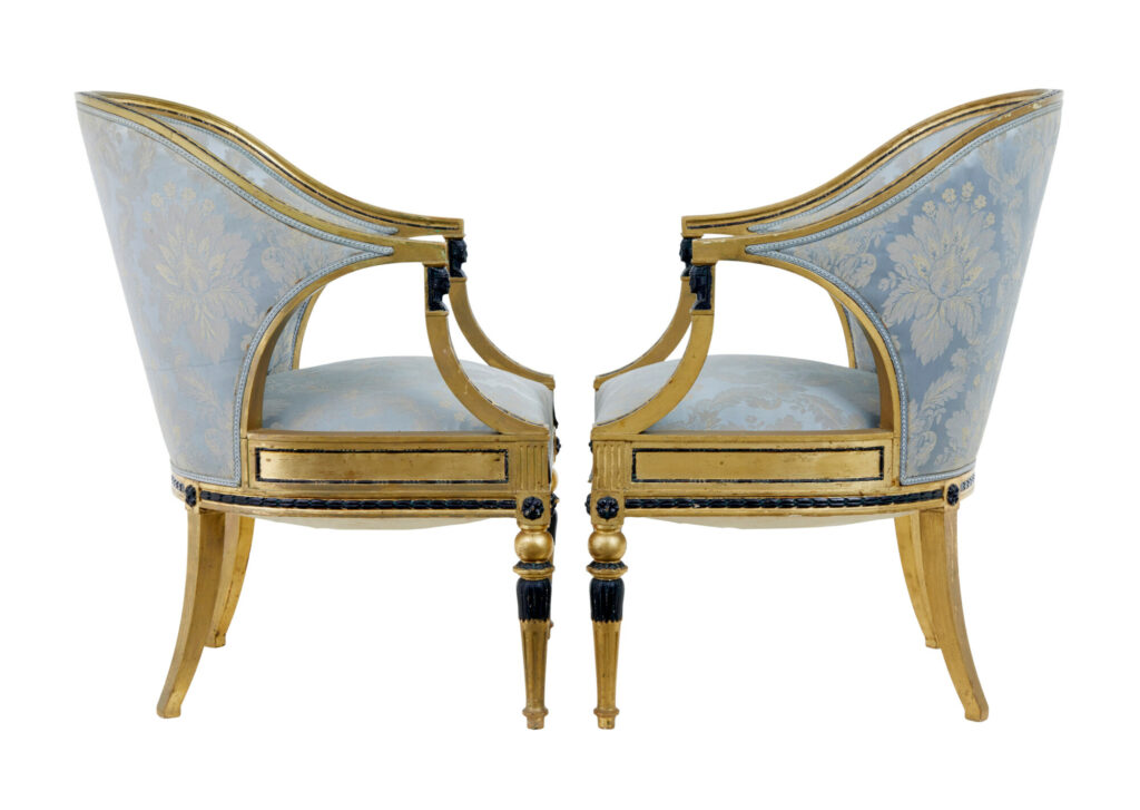 Pair of 19th Century Swedish Gothenburg Gilt Armchairs — image 9
