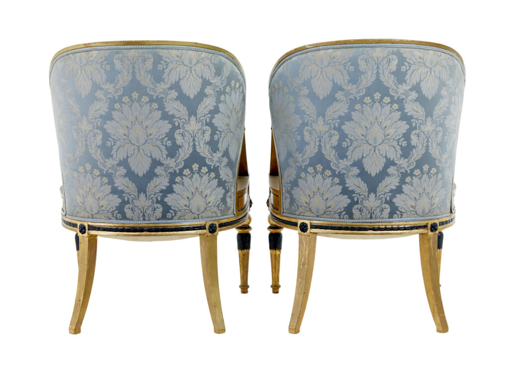 Pair of 19th Century Swedish Gothenburg Gilt Armchairs — image 8