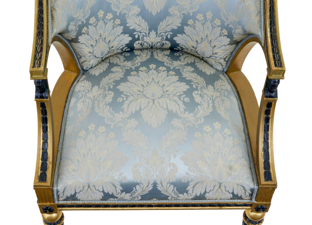 Pair of 19th Century Swedish Gothenburg Gilt Armchairs — image 6