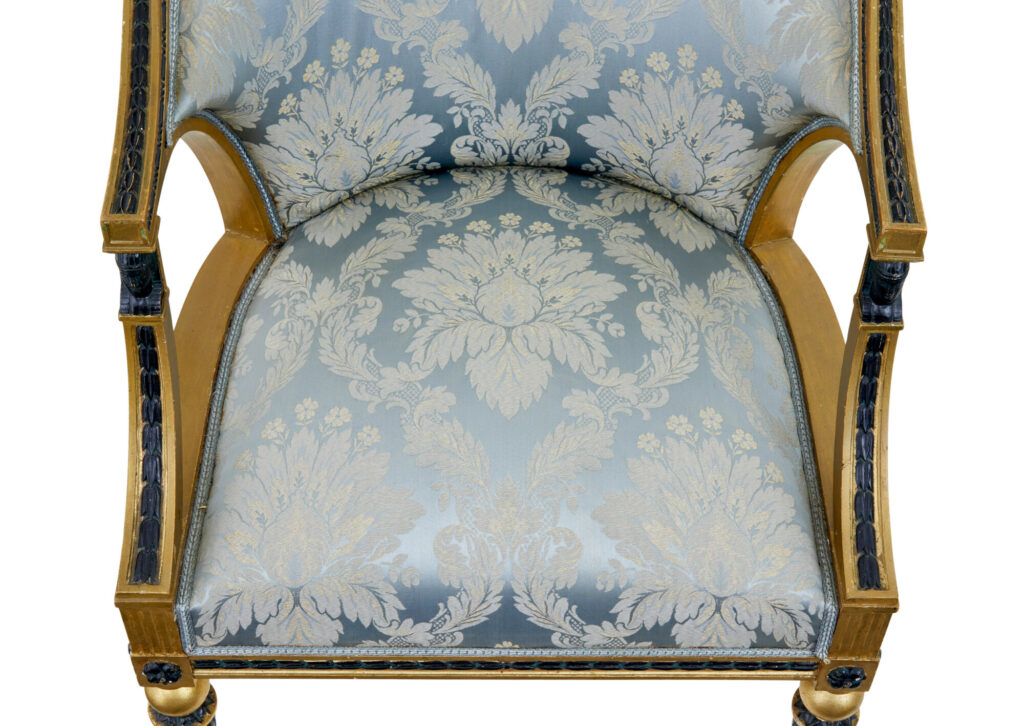 Pair of 19th Century Swedish Gothenburg Gilt Armchairs — image 5