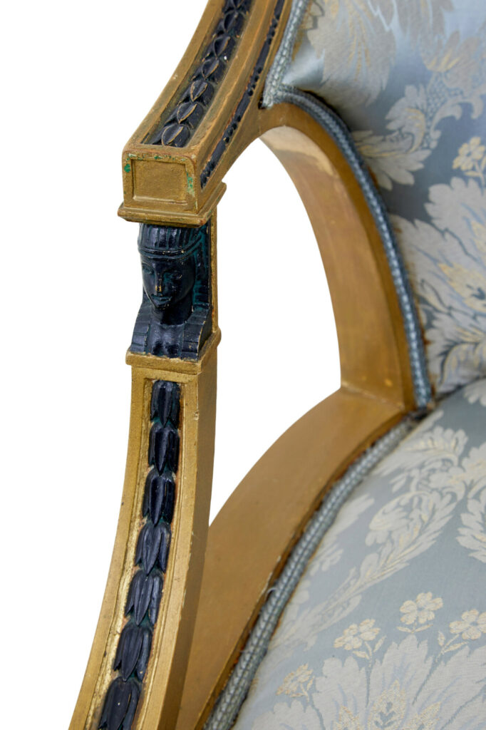 Pair of 19th Century Swedish Gothenburg Gilt Armchairs — image 3