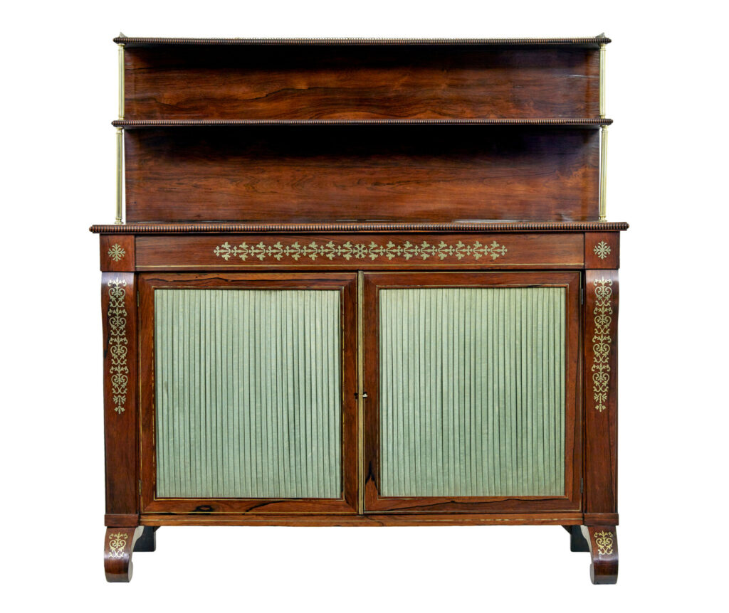 19th Century Regency Brass Inlaid Chiffonier Sideboard