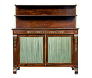 19TH CENTURY REGENCY BRASS INLAID CHIFFONIER SIDEBOARD