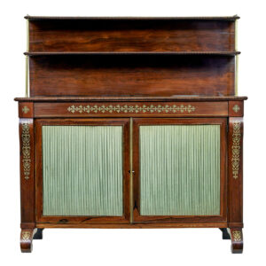 19TH CENTURY REGENCY BRASS INLAID CHIFFONIER SIDEBOARD