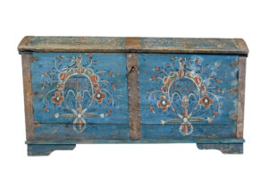 Swedish 19th Century Hand Painted Oak Coffer — thumbnail 7