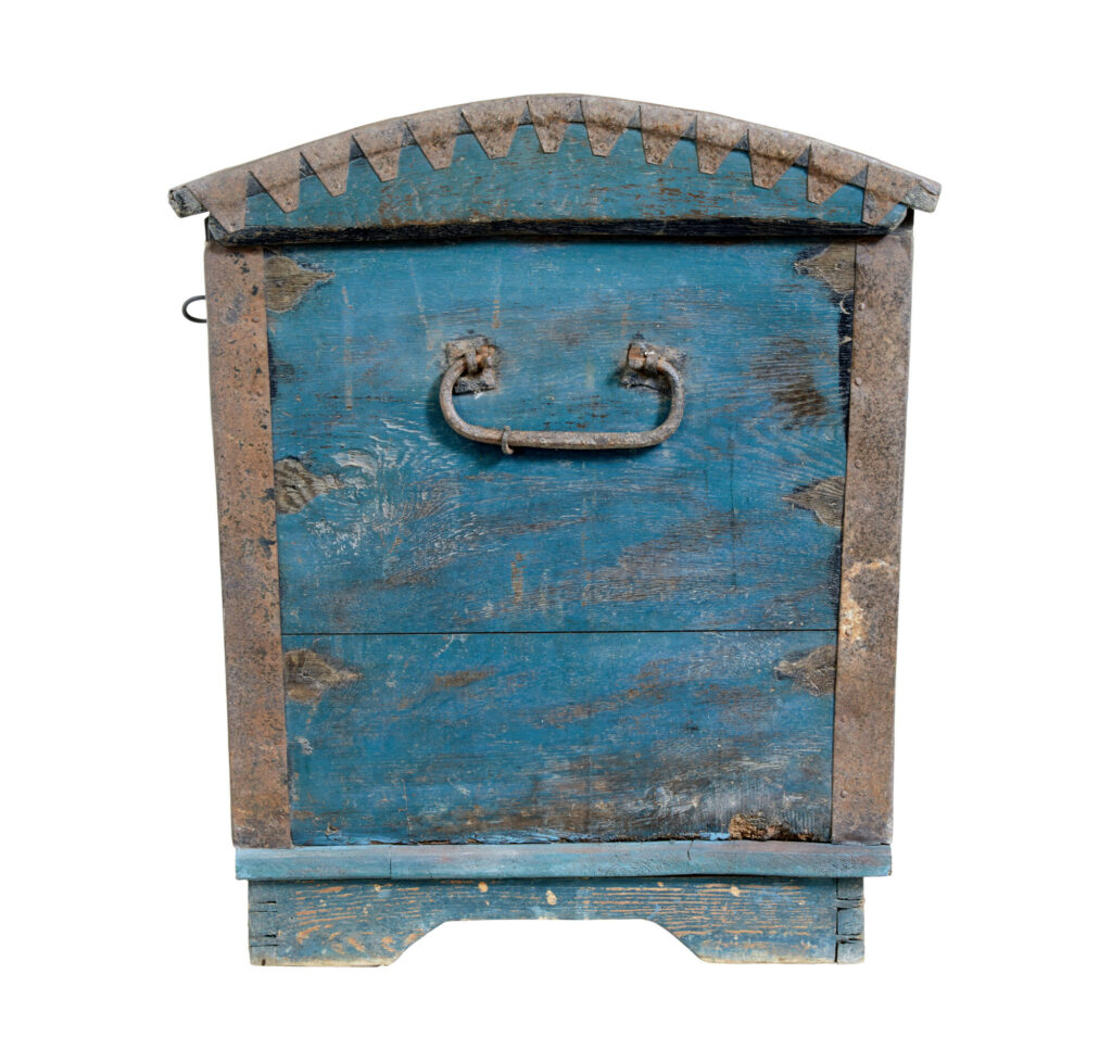 Swedish 19th Century Hand Painted Oak Coffer — image 6