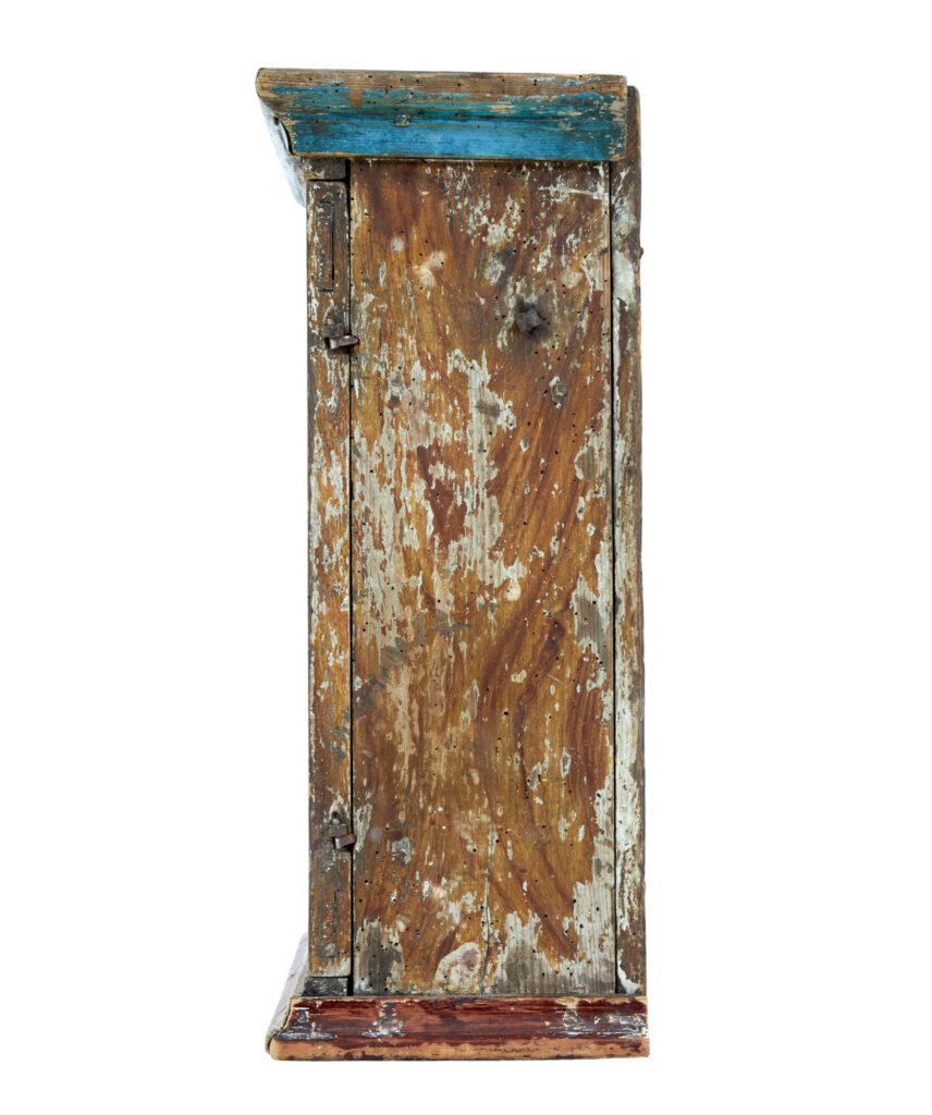 Hand Painted Mid 19th Century Swedish Pine Wall Cupboard — image 9