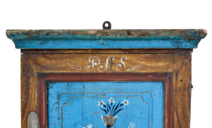 Hand Painted Mid 19th Century Swedish Pine Wall Cupboard — thumbnail 5