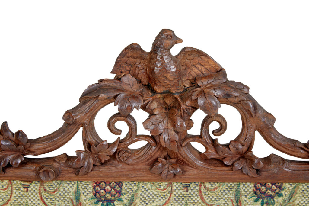 19th Century Carved Oak Black Forest Fire Screen — image 5