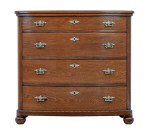 19th Century Bow Front Oak Chest of Drawers — thumbnail 10