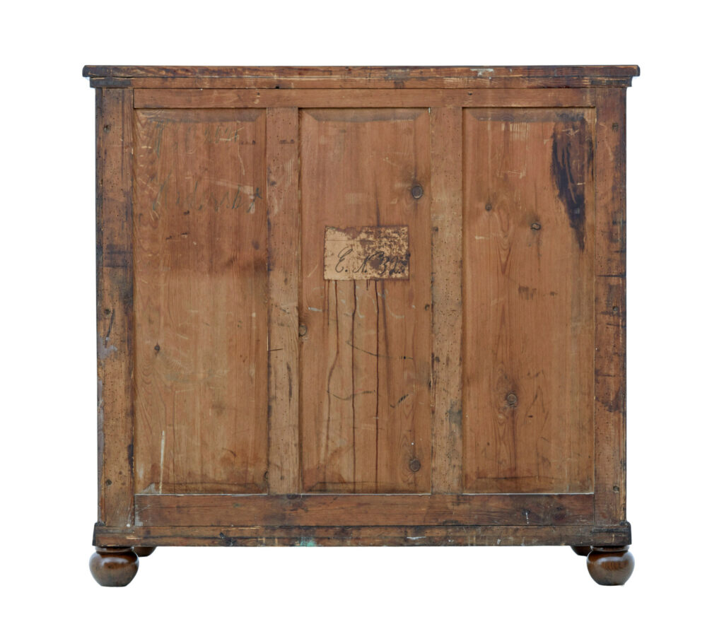 19th Century Bow Front Oak Chest of Drawers — image 7