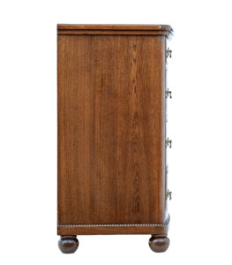 19th Century Bow Front Oak Chest of Drawers — thumbnail 6