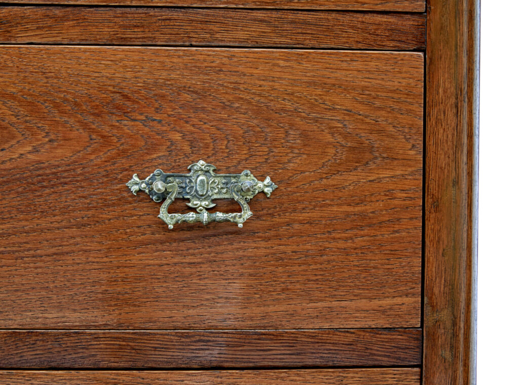 19th Century Bow Front Oak Chest of Drawers — image 5