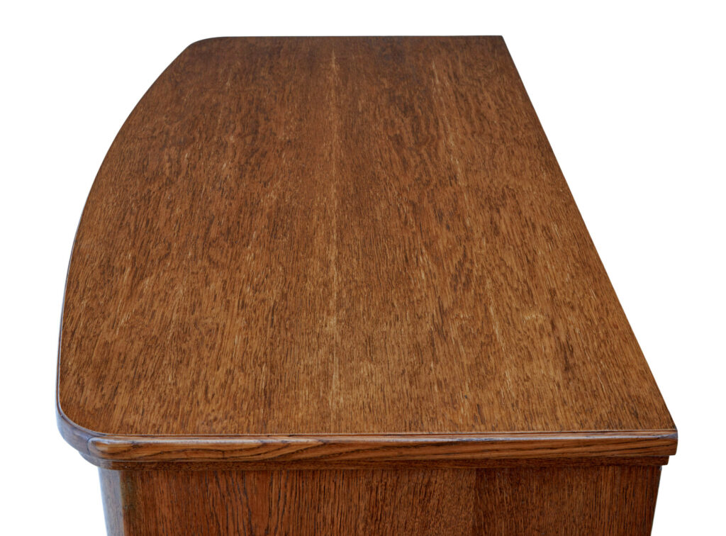 19th Century Bow Front Oak Chest of Drawers — image 3