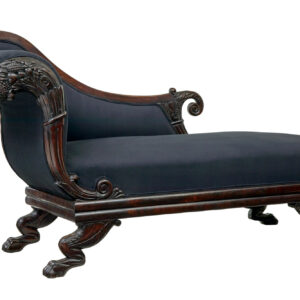19TH CENTURY WILLIAM IV CARVED MAHOGANY CHAISE LONGUE