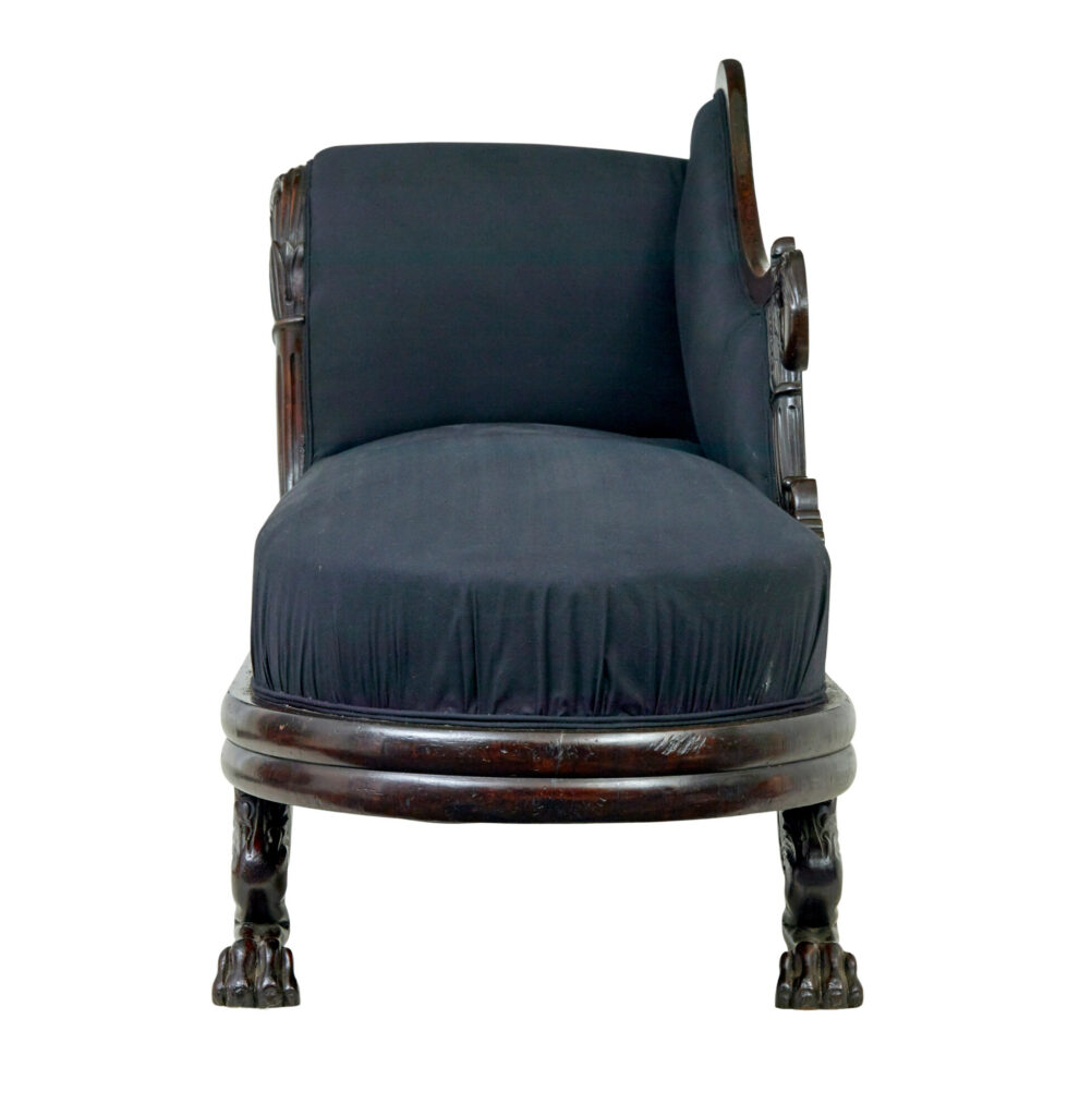 19th Century William Iv Carved Mahogany Chaise Longue — image 7