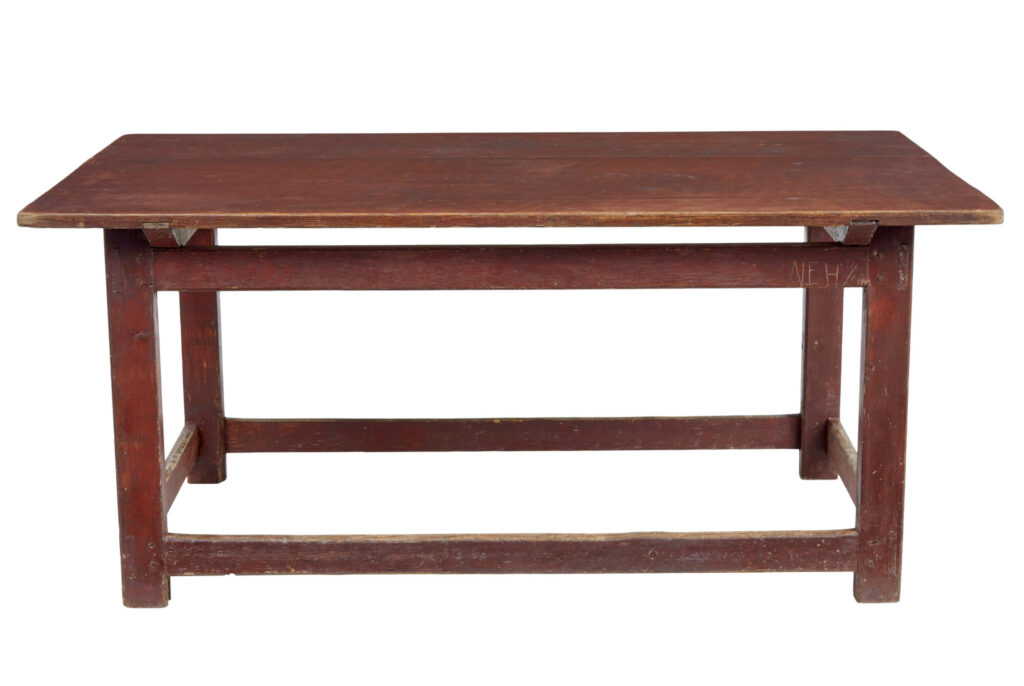 Large 19th Century Scandinavian Pine Painted Table — image 3