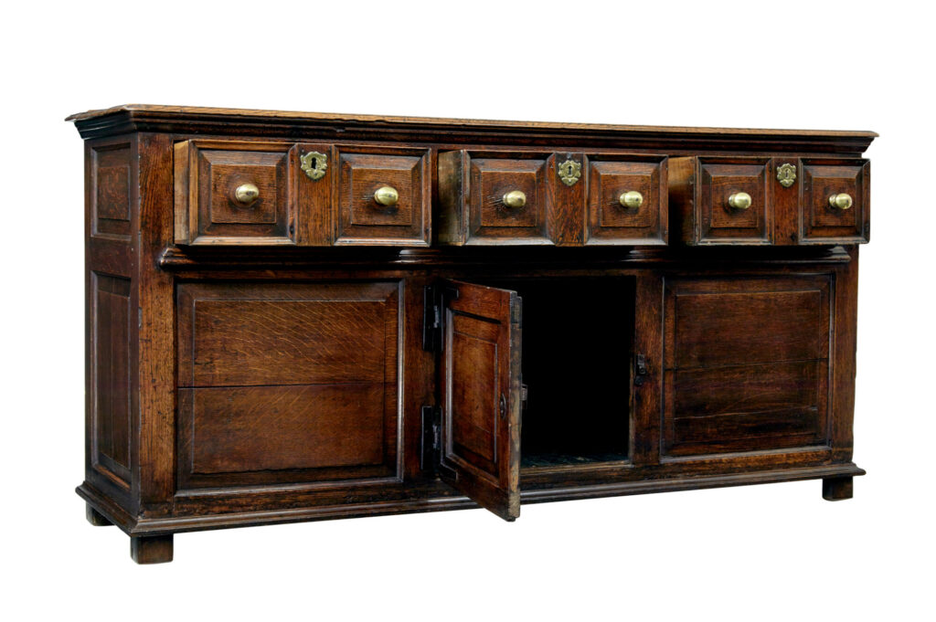 English 18th Century Carved Oak Dresser — image 11