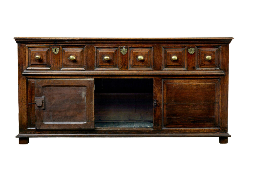 English 18th Century Carved Oak Dresser — image 9