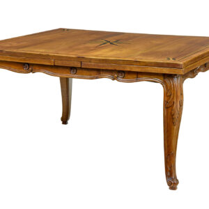19TH CENTURY FRENCH INLAID FRUITWOOD EXTENDING DINING TABLE