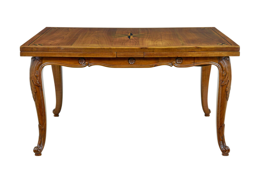 19th Century French Inlaid Fruitwood Extending Dining Table — image 11
